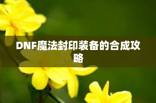 DNF魔法封印装备的合成攻略图片