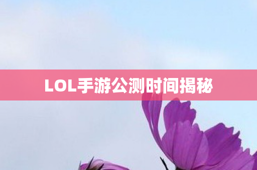 LOL手游公测时间揭秘图片