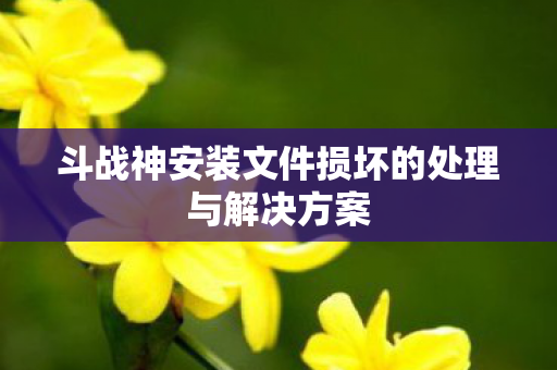 斗战神安装文件损坏的处理与解决方案图片