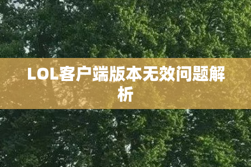 LOL客户端版本无效问题解析图片