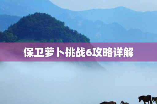 保卫萝卜挑战6攻略详解图片