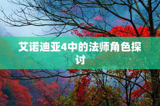 艾诺迪亚4中的法师角色探讨图片