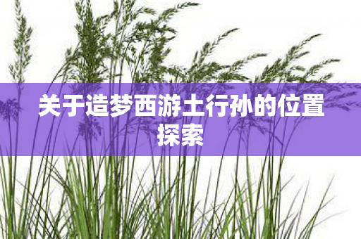 关于造梦西游土行孙的位置探索图片