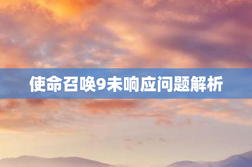 使命召唤9未响应问题解析图片