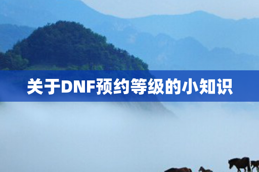 关于DNF预约等级的小知识图片