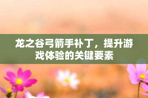 提升游戏体验的关键要素图片