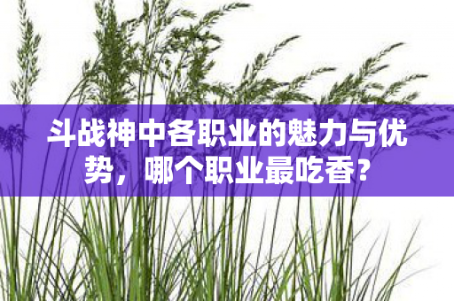 斗战神中各职业的魅力与优势图片