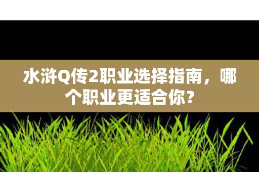 水浒Q传2职业选择指南图片