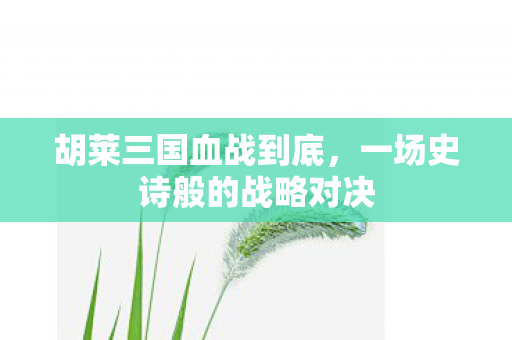 一场史诗般的战略对决图片