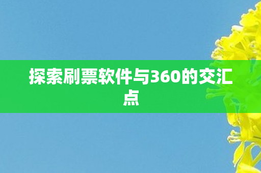 探索刷票软件与360的交汇点图片