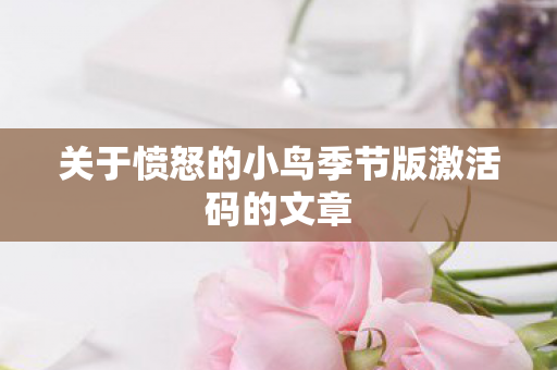 关于愤怒的小鸟季节版激活码的文章图片