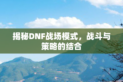 揭秘DNF战场模式图片