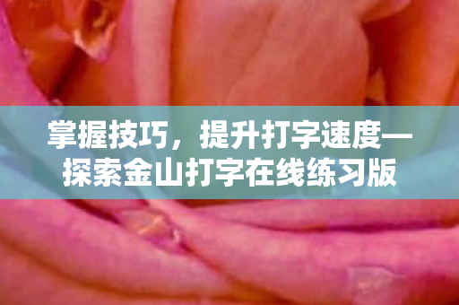 探索金山打字在线练习版图片