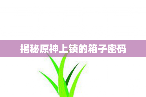 揭秘原神上锁的箱子密码图片