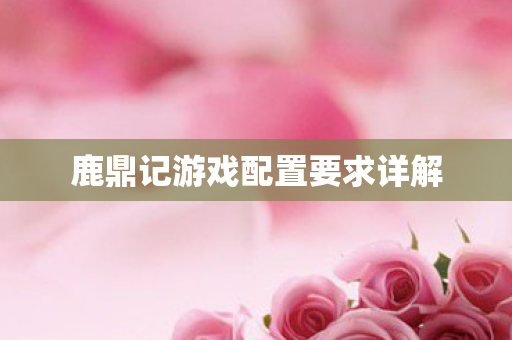 鹿鼎记游戏配置要求详解图片