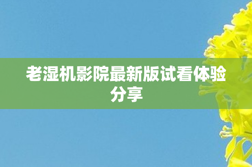 老湿机影院最新版试看体验分享图片