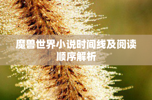魔兽世界小说时间线及阅读顺序解析图片
