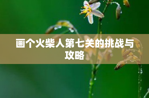 画个火柴人第七关的挑战与攻略图片