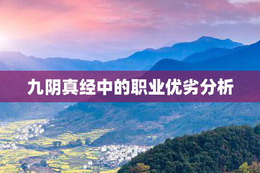 九阴真经中的职业优劣分析图片
