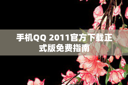 手机QQ 2011官方下载正式版免费指南图片