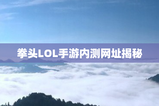 拳头LOL手游内测网址揭秘图片