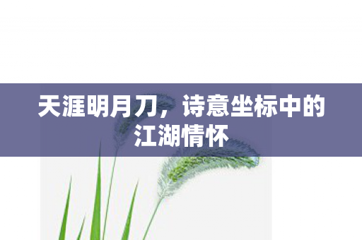 诗意坐标中的江湖情怀图片