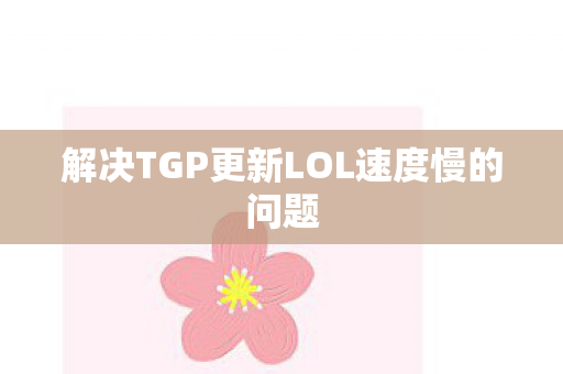 解决TGP更新LOL速度慢的问题图片