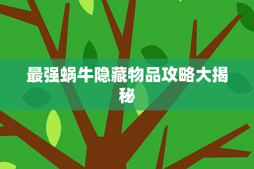 最强蜗牛隐藏物品攻略大揭秘图片