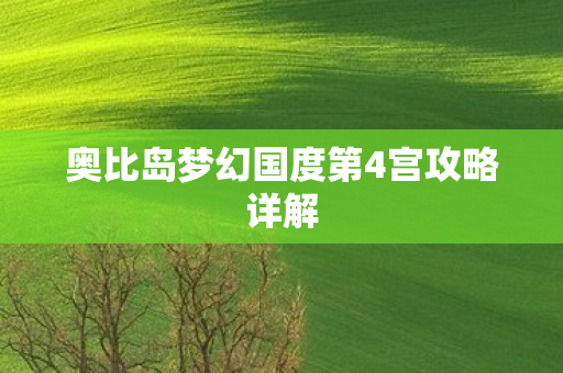 奥比岛梦幻国度第4宫攻略详解图片
