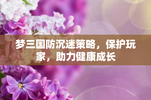梦三国防沉迷策略图片