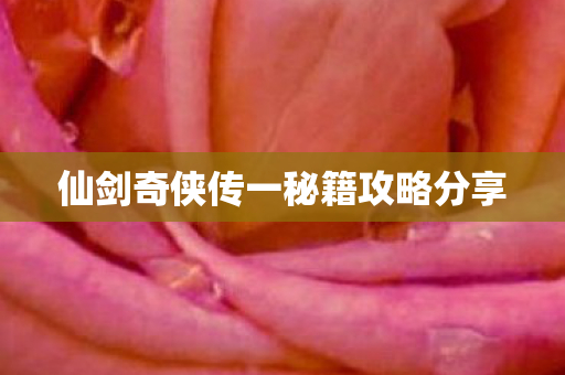 仙剑奇侠传一秘籍攻略分享图片