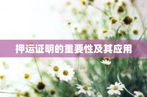 押运证明的重要性及其应用图片
