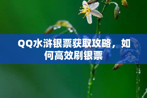 QQ水浒银票获取攻略图片