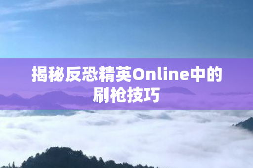 揭秘反恐精英Online中的刷枪技巧图片