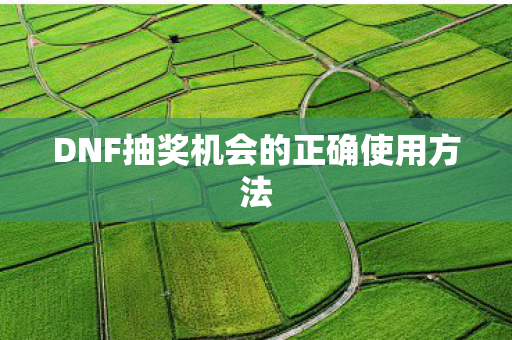 DNF抽奖机会的正确使用方法图片