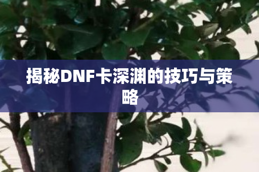 揭秘DNF卡深渊的技巧与策略图片