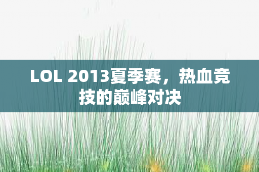 LOL 2013夏季赛图片