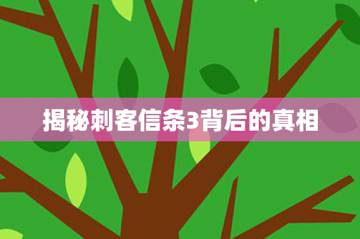 揭秘刺客信条3背后的真相图片