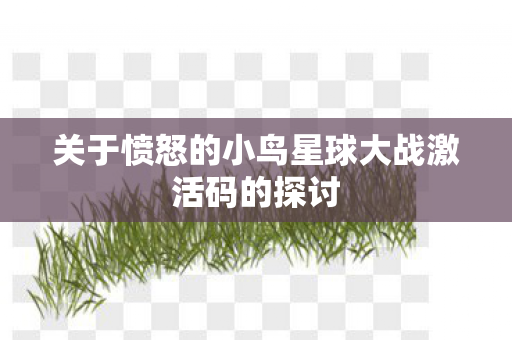 关于愤怒的小鸟星球大战激活码的探讨图片