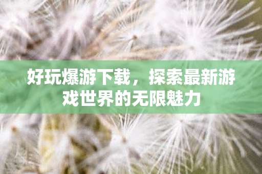 探索最新游戏世界的无限魅力图片