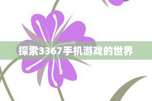 探索3367手机游戏的世界图片
