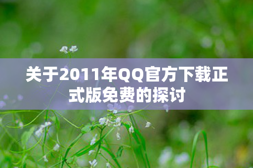关于2011年QQ官方下载正式版免费的探讨图片