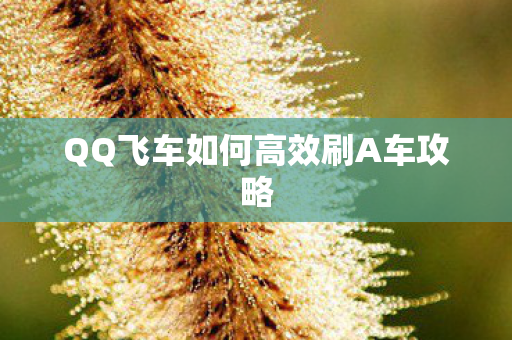 QQ飞车如何高效刷A车攻略图片
