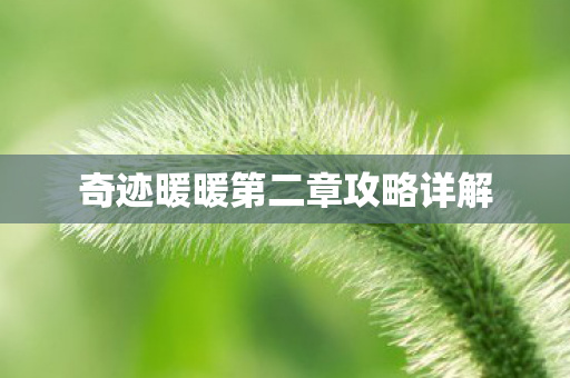 奇迹暖暖第二章攻略详解图片