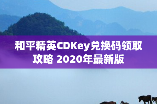 和平精英CDKey兑换码领取攻略 2020年最新版图片