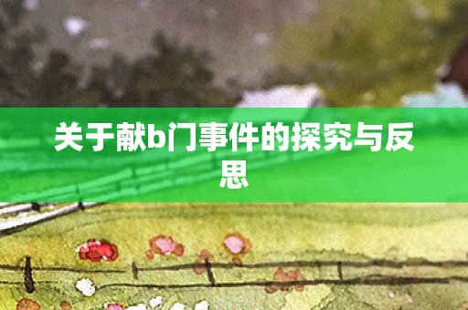 关于献b门事件的探究与反思图片