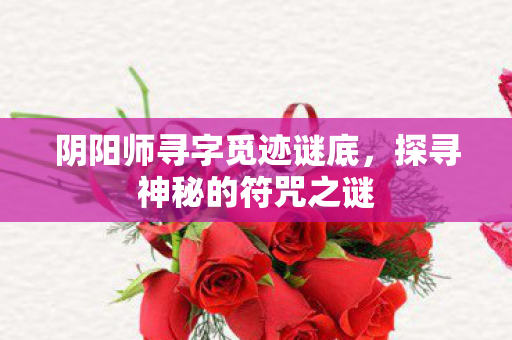 阴阳师寻字觅迹谜底图片