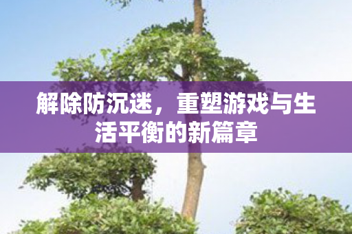 重塑游戏与生活平衡的新篇章图片