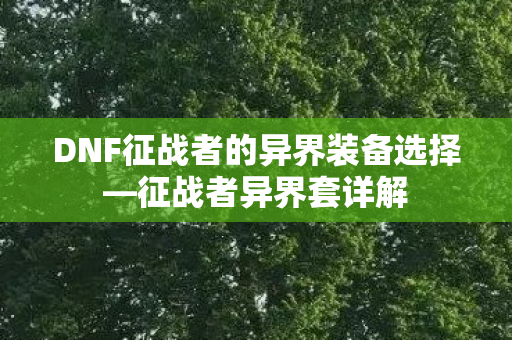 DNF征战者的异界装备选择图片