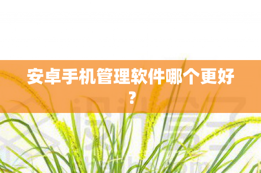 安卓手机管理软件哪个更好图片
